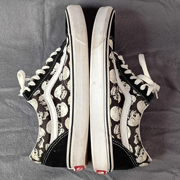 Vans Old School Skulls Black White Sneakers Sz 10.5 Glow in the Dark - Picture 9 of 16